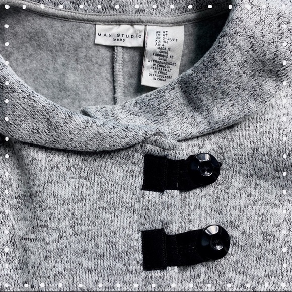 NWOT Max Studio Baby Heathered Gray Cape - Picture 3 of 7